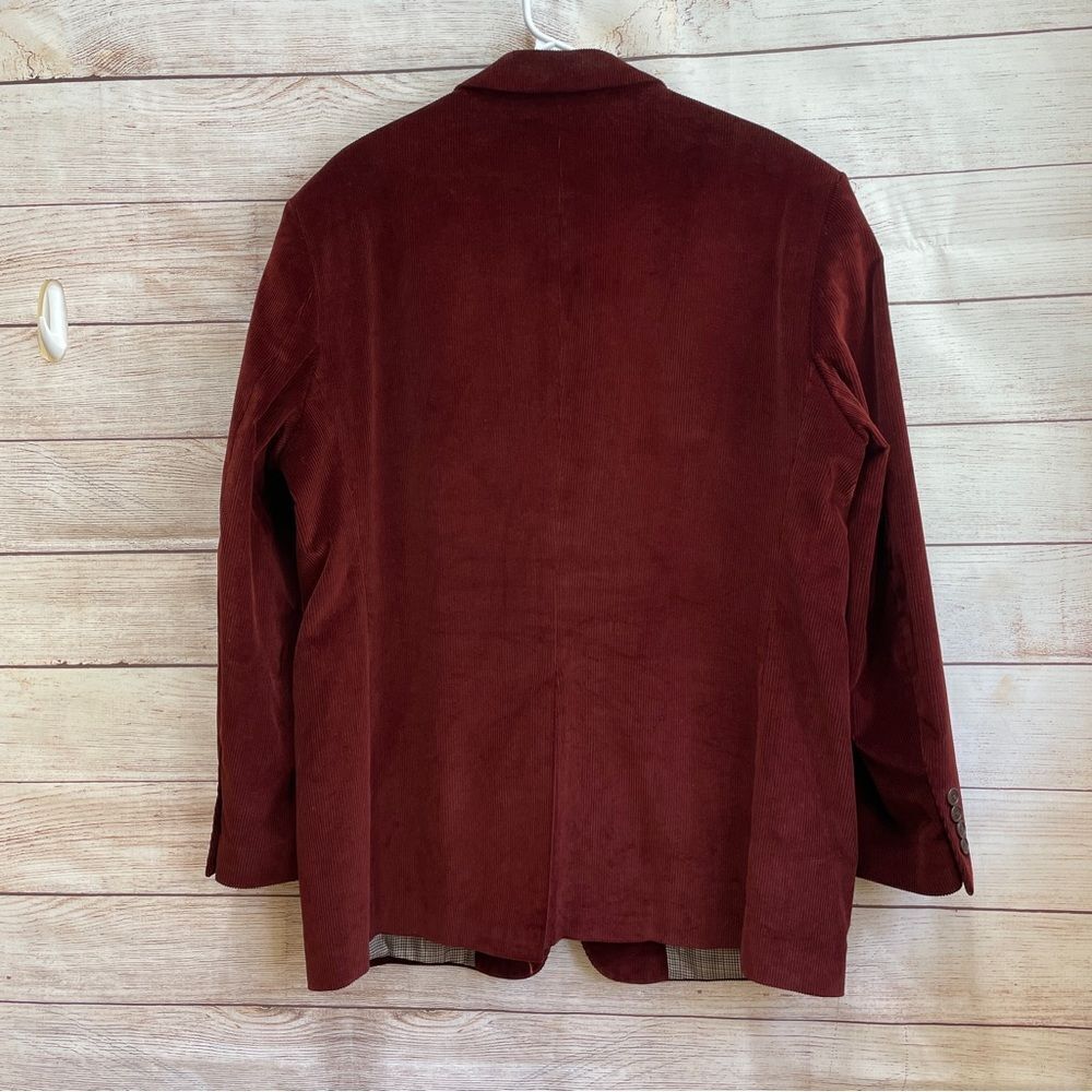 SADDLEBRED CORDUROY‎ BLAZER IN WINE - Picture 5 of 7